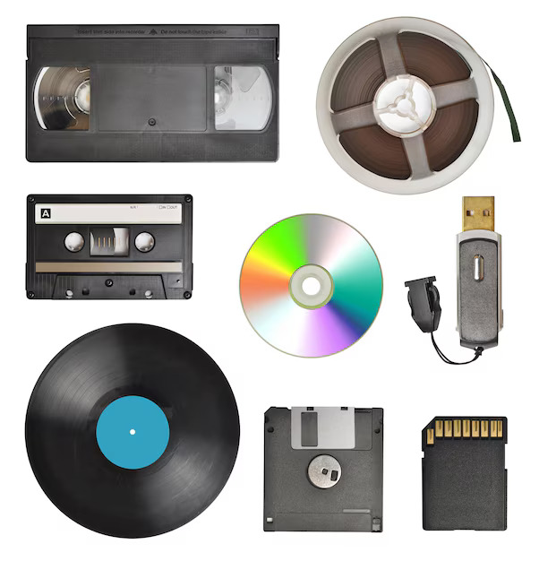 Variety Storage Device Isolated White Background